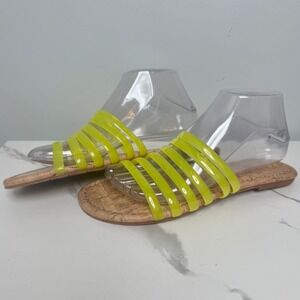 Womens Slides Sandals BC Born in California Cork Neon‎ Yellow Size 10